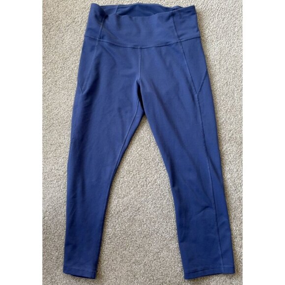 Under Armour Chalk Dark Blue Leggings Size M 21" Inseam - Picture 1 of 4